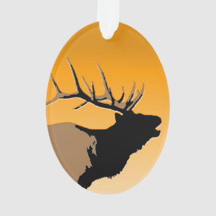 Brouillonnant Bull Elk au coucher du soleil Art or