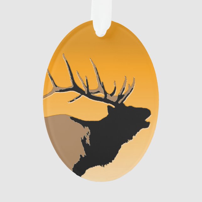 Brouillonnant Bull Elk au coucher du soleil Art or (dos)