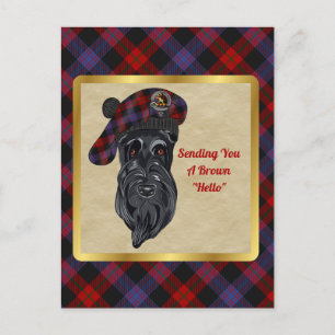 Broun/Brown Clan Abzeichen & Tartan Postkarte