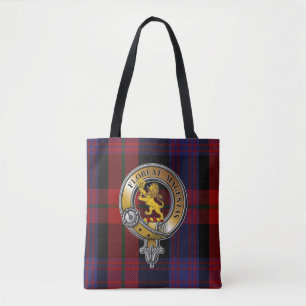 Broun Tartan & Abzeichen Tasche