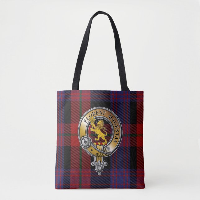 Broun Tartan & Abzeichen Tasche (Vorderseite)