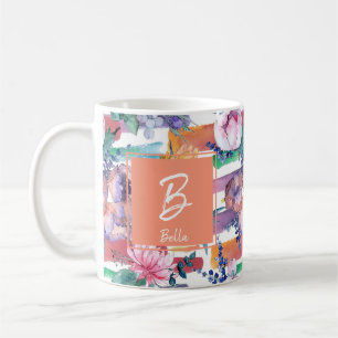 Brousses colorées Monogramme Mug floral