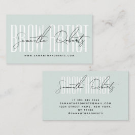 Brow artist modern typography script blue  visitenkarte
