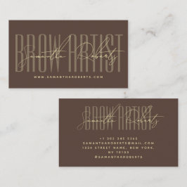 Brow artist modern typography script brown visitenkarte