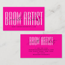 Brow artist modern typography script neon pink