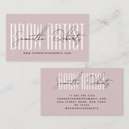 Brow artist modern typography script neutral pink visitenkarte