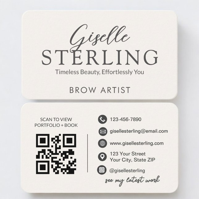 Brow Artist Neutral QR Code Visitenkarte (Von Creator hochgeladen)
