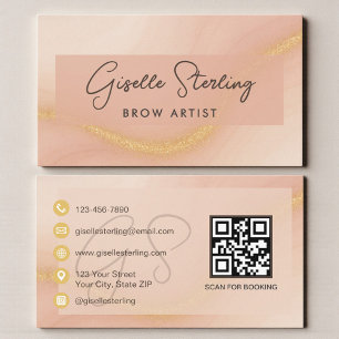 Brow Artist Wasserfarbe QR-Code Visitenkarte