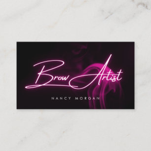 Brow-Künstler-Typografie Pink Neon Visitenkarte