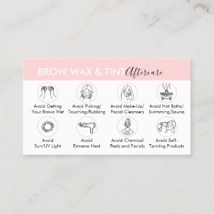 Brow Wax Tint Aftercare Instruktion Visitenkarte