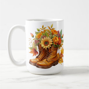 BROWBOOTE MIT HÜBSCHEN FALL AUTUMS-BLUME KAFFEETASSE