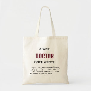 Brown a weisse Doctor schrieb einmal lustige Neuig Tragetasche