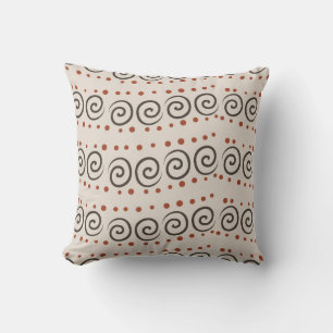 Brown Abstrakt Tribal Pattern Kissen