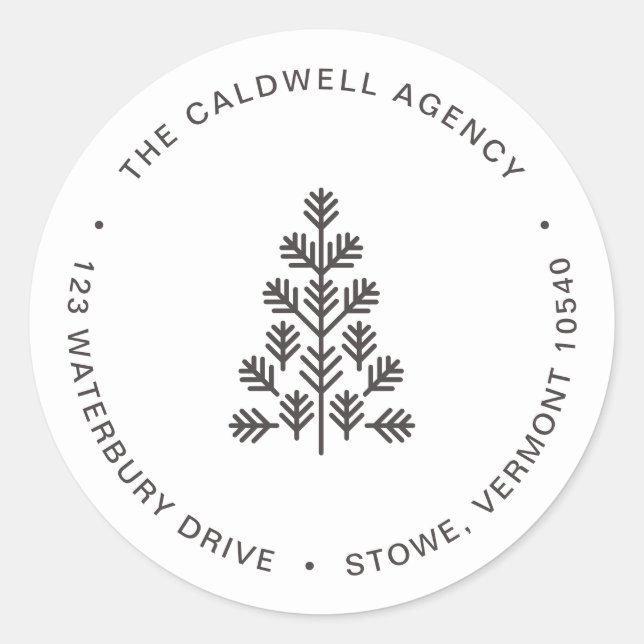 Brown Address Label für den Unternehmensholiday Runder Aufkleber (Vorderseite)
