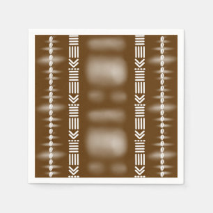Brown African Designer Paper Napkins Serviette