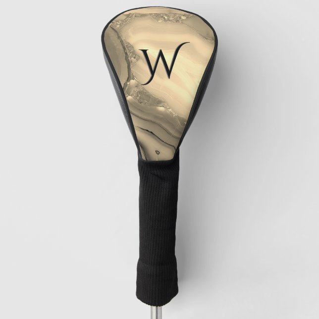 Brown Agate Initial Golf Headcover (Vorderseite)