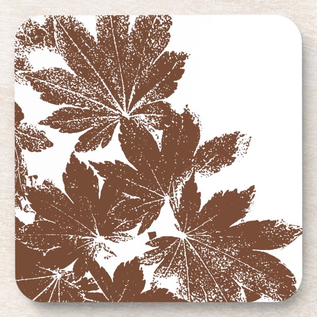 Brown-Ahorn-Blatt-Briefmarke Untersetzer (Vorderseite)