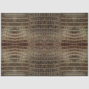 Brown Alligator Leather Anomal Print Seidenpapier