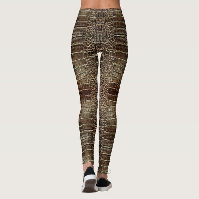 Brown Alligator Leather Leggings (Rückseite)