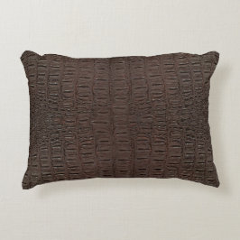 Brown Alligator Skin Print Dekokissen