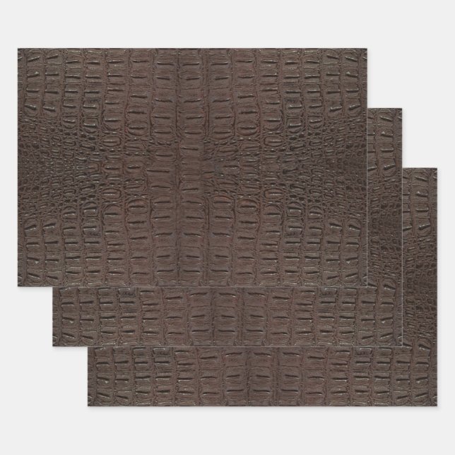 Brown Alligator Skin Print Geschenkpapier Set (Set)