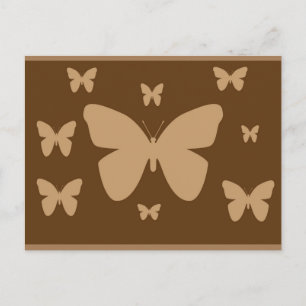Brown and Beige Butterfly Post Card Postkarte