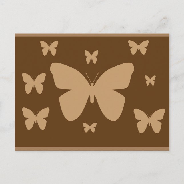 Brown and Beige Butterfly Post Card Postkarte (Vorderseite)