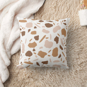 Brown and Beige Tan Terrazzo Kissen
