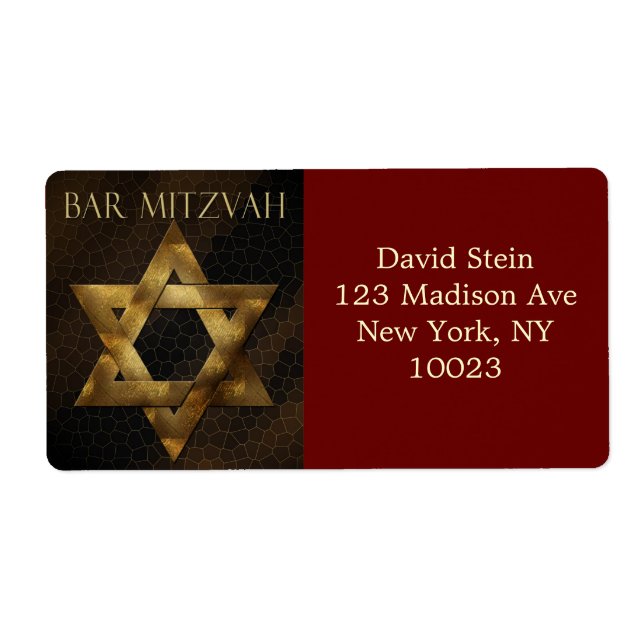 Brown and Gold Star von David Adressetiketten (Vorne)