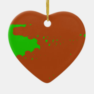 brown and green abstract art keramik ornament