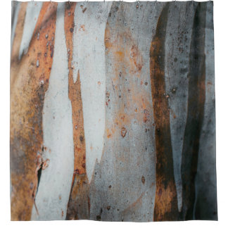 Brown and grey tree trunk duschvorhang