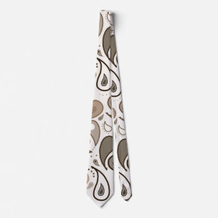 Brown and Khaki Paisley Design Krawatte