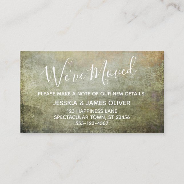 Brown and Mustard Textured Grunge "Wir haben uns b Begleitkarte (Vorderseite)