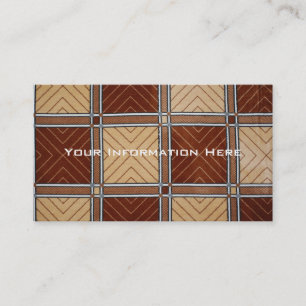 Brown and Tan Geometric Textile Business Cards Visitenkarte