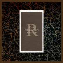 Brown and Tan Name Mit Monogramm Paper Handtuch