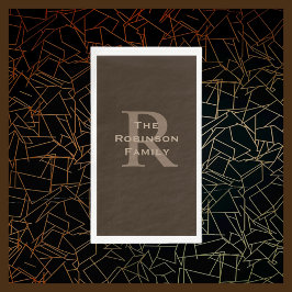Brown and Tan Name Mit Monogramm Paper Handtuch Serviette
