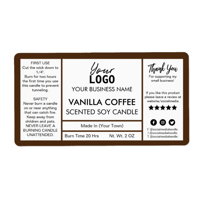 Brown And White Coffee Scented Soy Candle (Vorne)