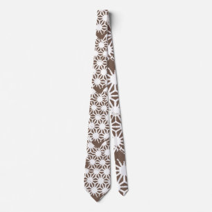 Brown and white geometric pattern krawatte