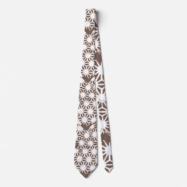 Brown and white geometric pattern krawatte (Vorderseite)