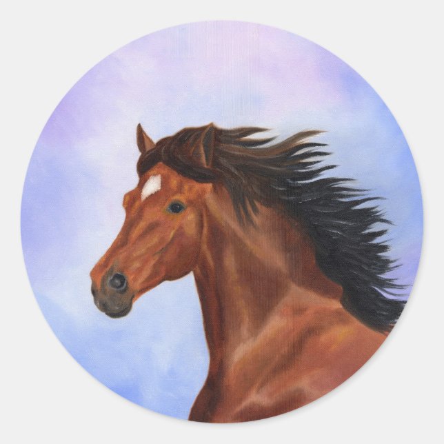 Brown Andalusien Runder Aufkleber (Vorderseite)