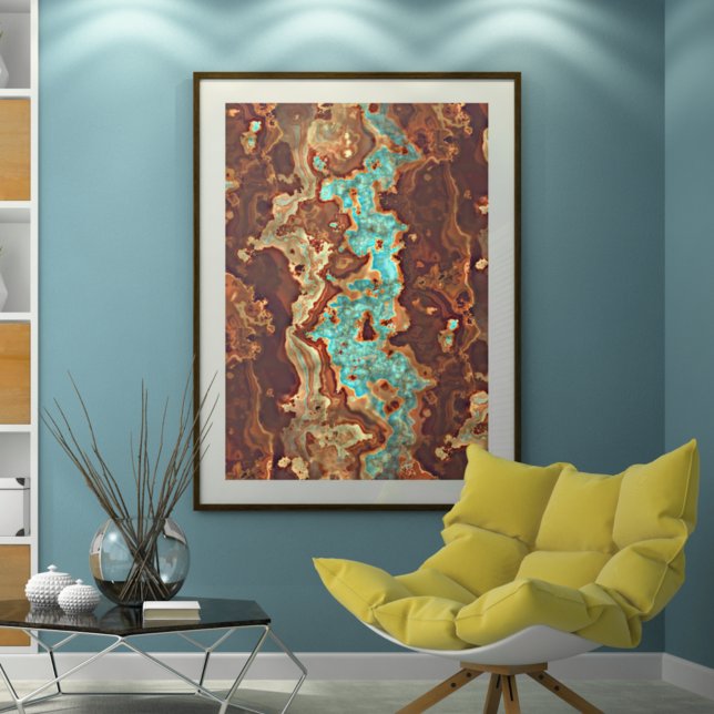 Brown Aqua Aquamarin Türkis Grüne Marbella Kunst Poster (Von Creator hochgeladen)