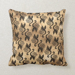 Brown-Aquarell-Blumenkissen Kissen