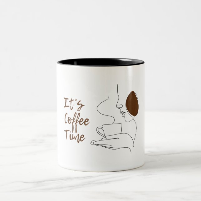 Brown Ästhetik Coffee Time Tasse (Mittel)
