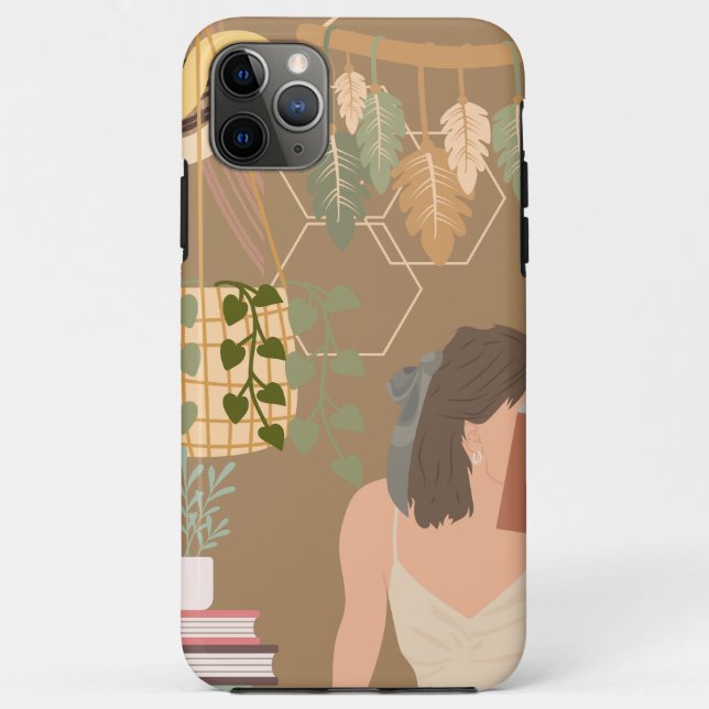 Brown Ästhetische Frau Lesen Buch Case-Mate iPhone Hülle (Rückseite)