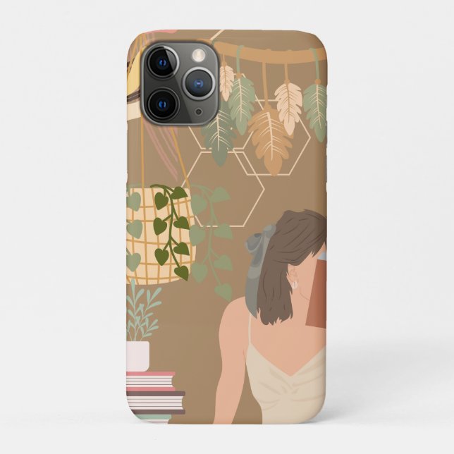 Brown Ästhetische Frau Lesen Buch Case-Mate iPhone Hülle (Rückseite)