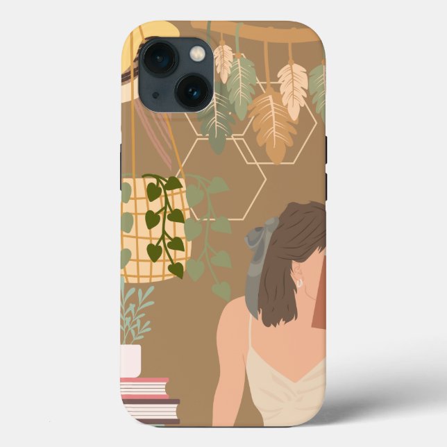 Brown Ästhetische Frau Lesen Buch Case-Mate iPhone Hülle (Rückseite)