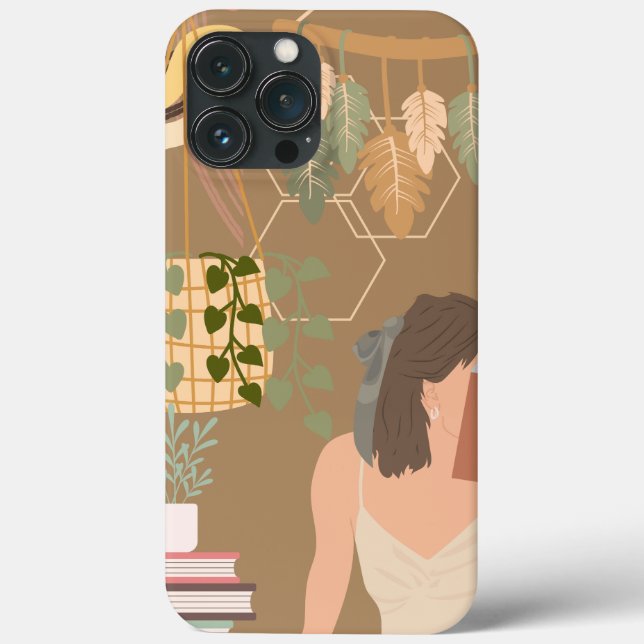 Brown Ästhetische Frau Lesen Buch Case-Mate iPhone Hülle (Rückseite)