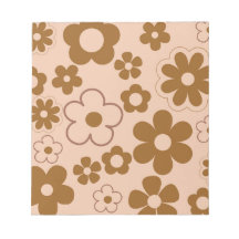 Brown Autumn Retro Y2K Hippie Blume Muster