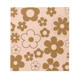 Brown Autumn Retro Y2K Hippie Blume Muster Notizblock
