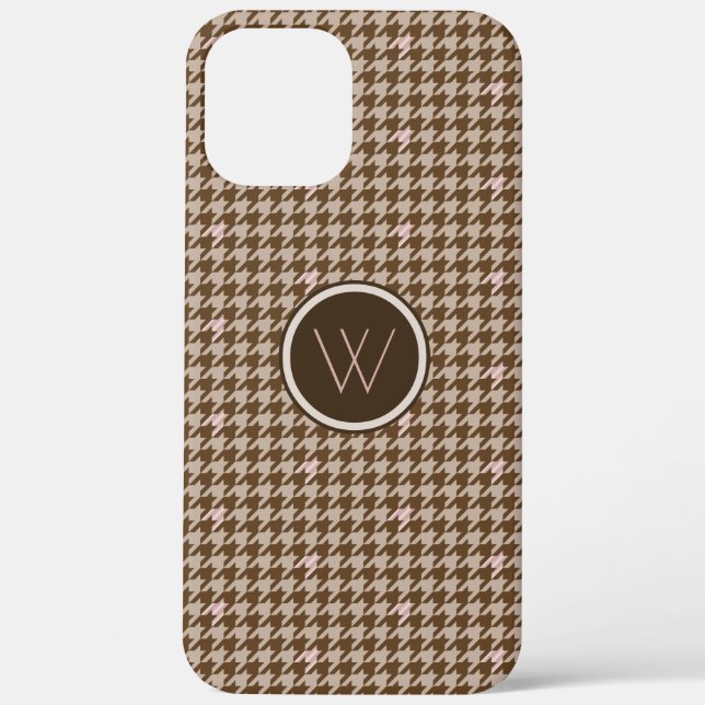 Brown avec Rose Gold Houndstooth Coque-Mate Coque (Verso)